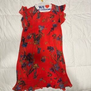 CeCe Red Floral Dress